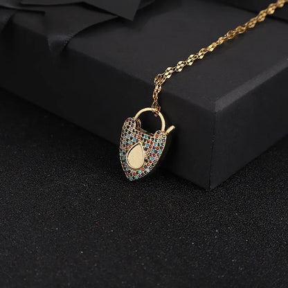 Simple Style Classic Style Heart Shape Copper Inlay Rhinestones Women'S Pendant Necklace