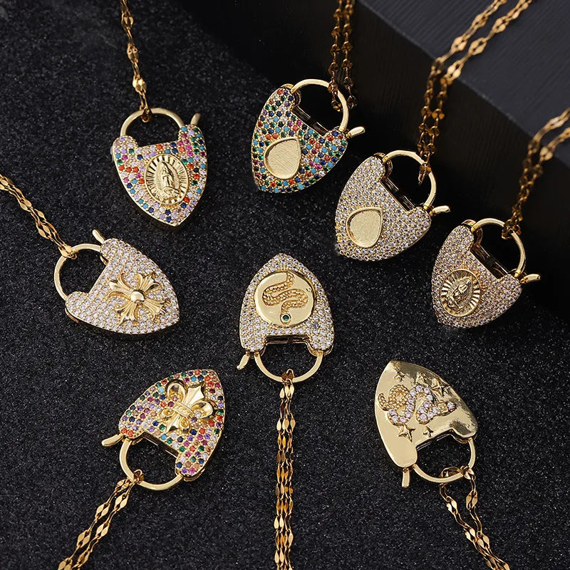 Simple Style Classic Style Heart Shape Copper Inlay Rhinestones Women'S Pendant Necklace