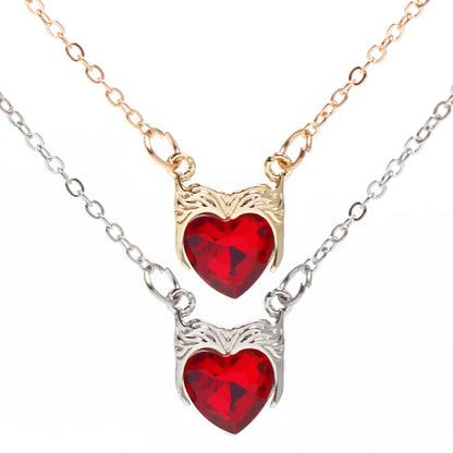 Simple Style Classic Style Heart Shape Crown Rhinestones Artificial Crystal Zinc Alloy Wholesale Pendant Necklace