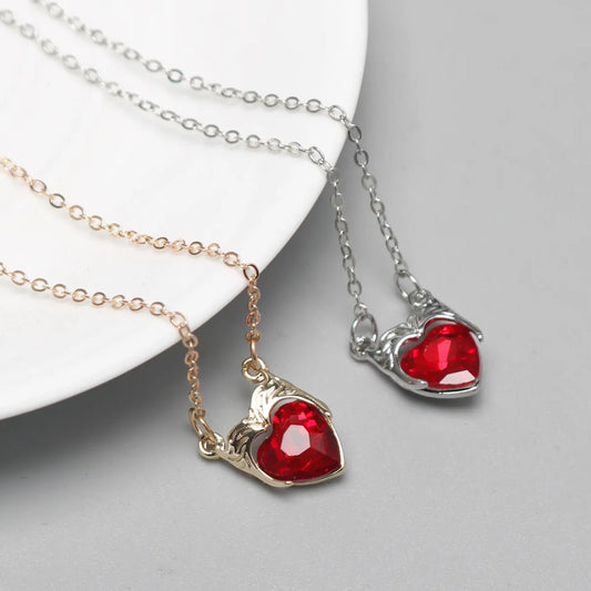 Simple Style Classic Style Heart Shape Crown Rhinestones Artificial Crystal Zinc Alloy Wholesale Pendant Necklace