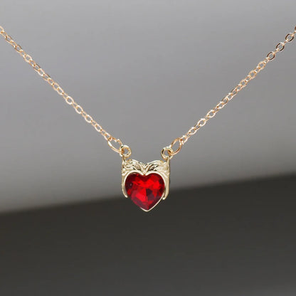 Simple Style Classic Style Heart Shape Crown Rhinestones Artificial Crystal Zinc Alloy Wholesale Pendant Necklace