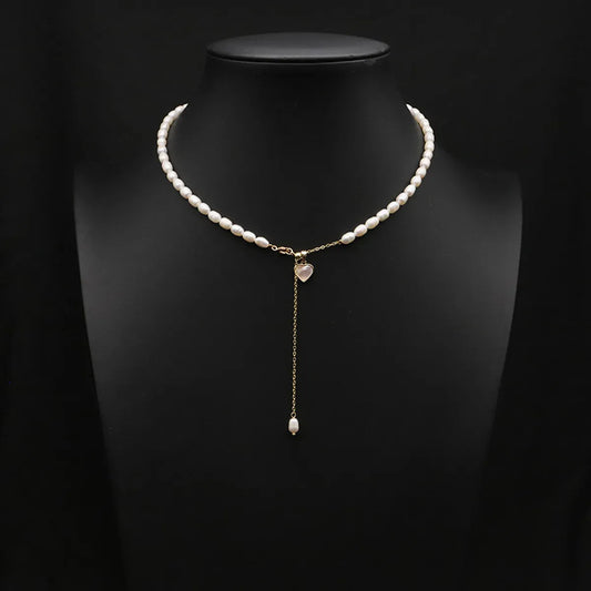 Simple Style Classic Style Heart Shape Freshwater Pearl Plating 18k Gold Plated Necklace