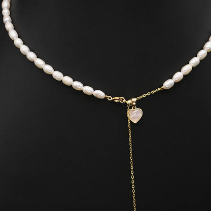 Simple Style Classic Style Heart Shape Freshwater Pearl Plating 18k Gold Plated Necklace