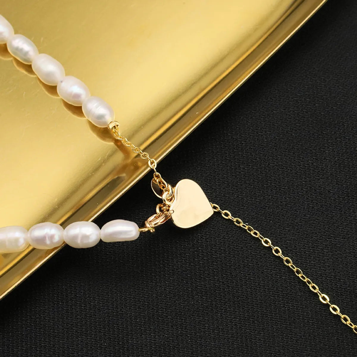 Simple Style Classic Style Heart Shape Freshwater Pearl Plating 18k Gold Plated Necklace