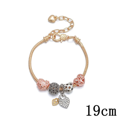 Simple Style Classic Style Heart Shape Metal Inlay Rhinestones Women'S Bracelets