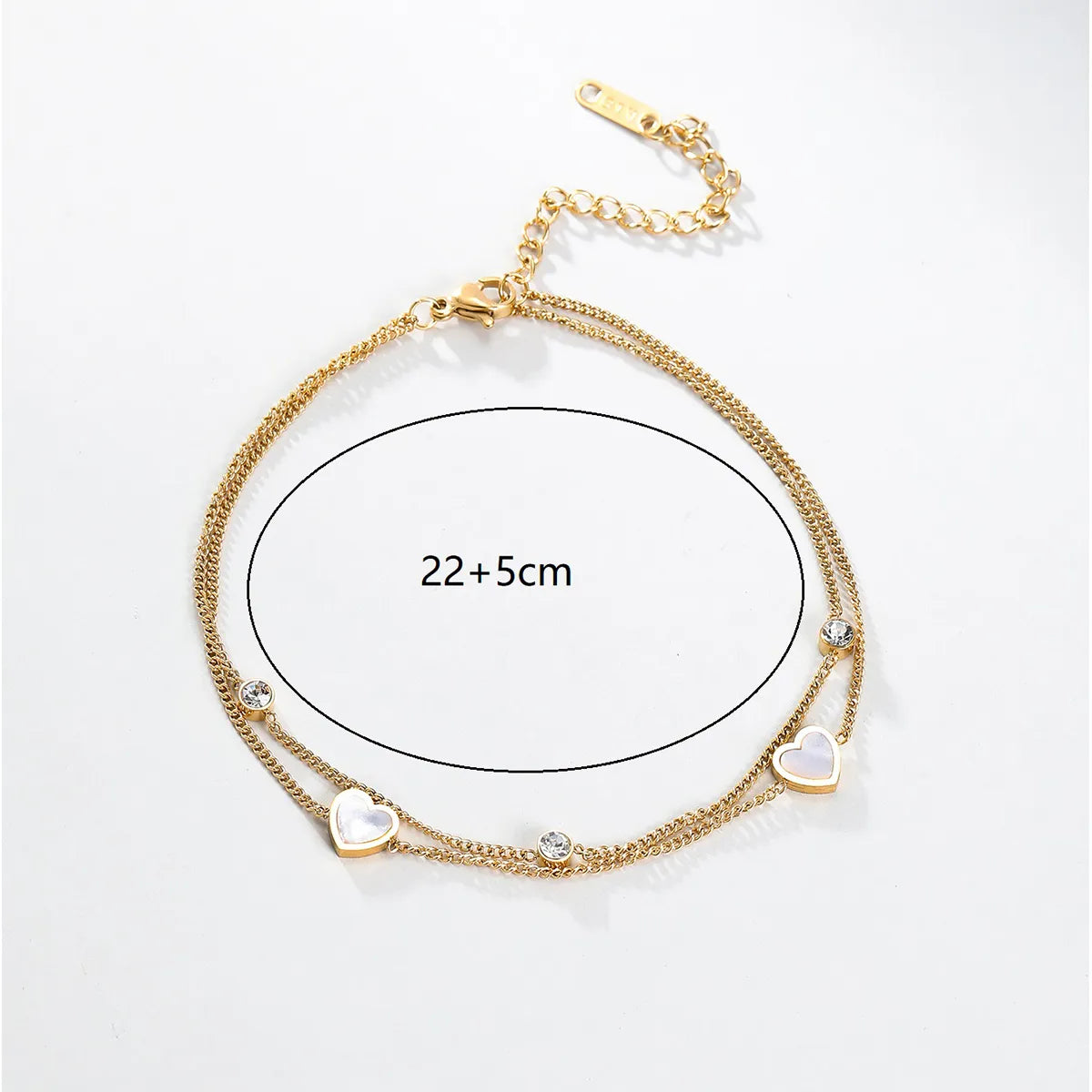 Simple Style Classic Style Heart Shape Shell Stainless Steel Wholesale Anklet