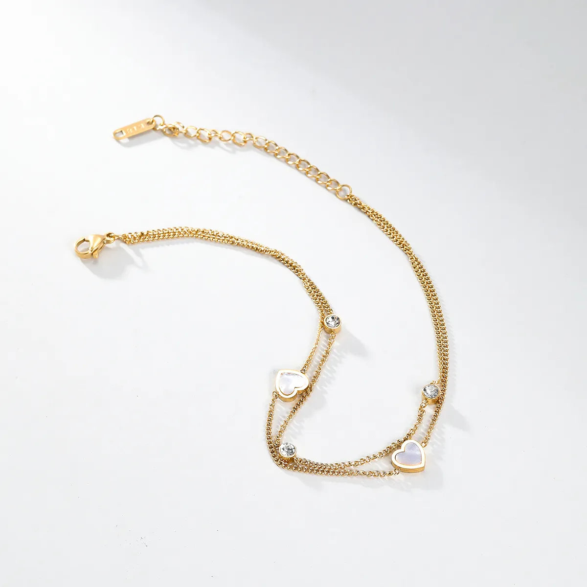 Simple Style Classic Style Heart Shape Shell Stainless Steel Wholesale Anklet