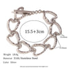 Wholesale Jewelry Simple Style Classic Style Heart Shape 304 Stainless Steel 18K Gold Plated Plating Bracelets Necklace