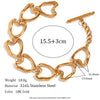 Wholesale Jewelry Simple Style Classic Style Heart Shape 304 Stainless Steel 18K Gold Plated Plating Bracelets Necklace