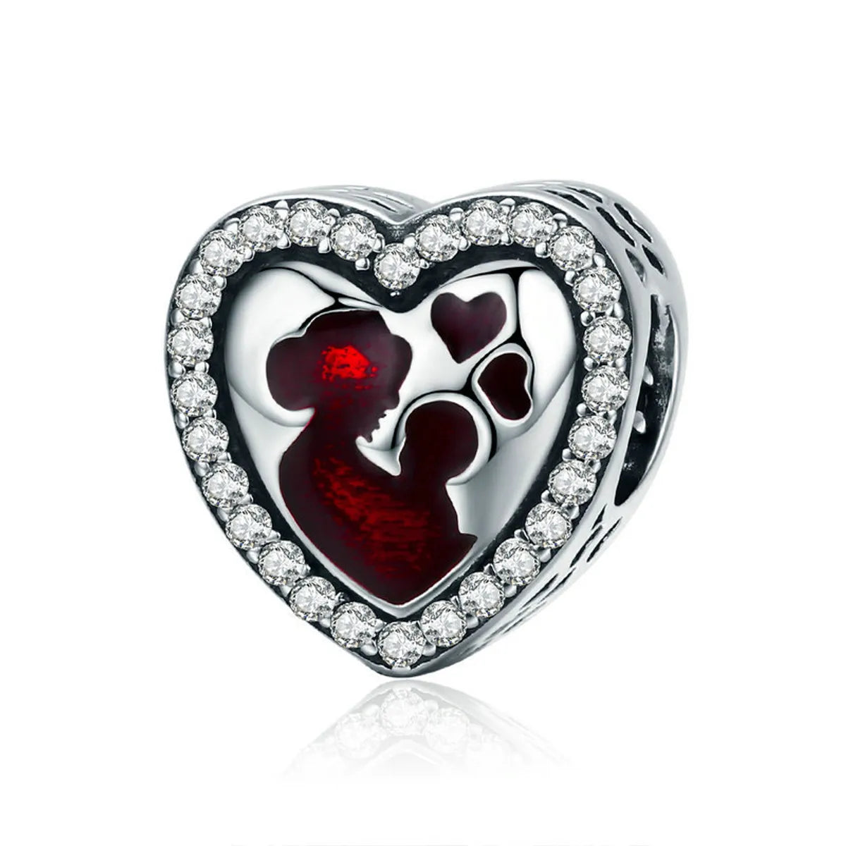 Simple Style Classic Style Heart Shape Sterling Silver Enamel Jewelry Accessories