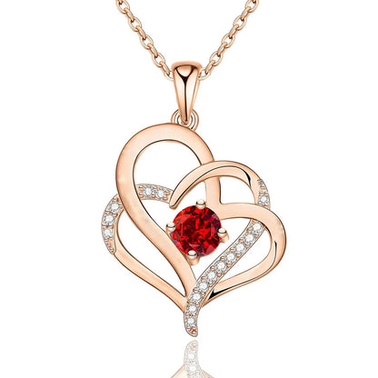 Simple Style Classic Style Heart Shape Sterling Silver Inlay Zircon Pendant Necklace