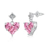 Simple Style Classic Style Heart Shape Sterling Silver Inlay Zircon Women'S Earrings Necklace