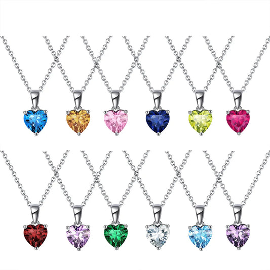 Simple Style Classic Style Heart Shape Sterling Silver Polishing Plating Inlay Zircon White Gold Plated Pendant Necklace