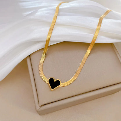 Simple Style Classic Style Heart Shape Titanium Steel Necklace