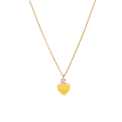 Simple Style Classic Style Heart Shape Titanium Steel Plating 18k Gold Plated Jewelry Set