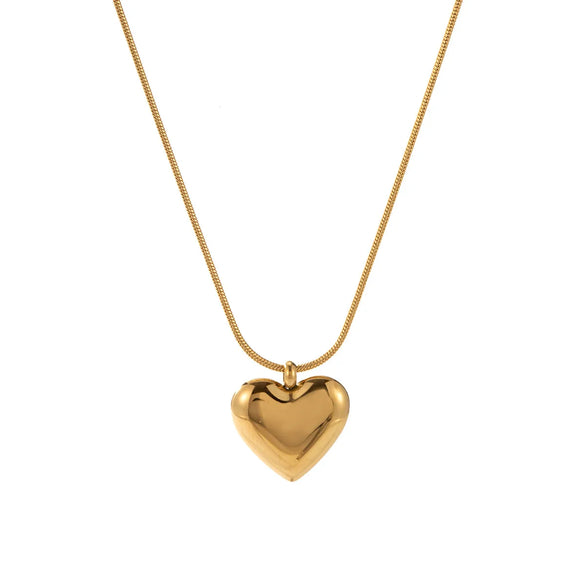 Simple Style Classic Style Heart Shape Titanium Steel Plating Gold Plated Women'S Pendant Necklace