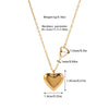 Simple Style Classic Style Heart Shape Titanium Steel Plating Gold Plated Women'S Pendant Necklace