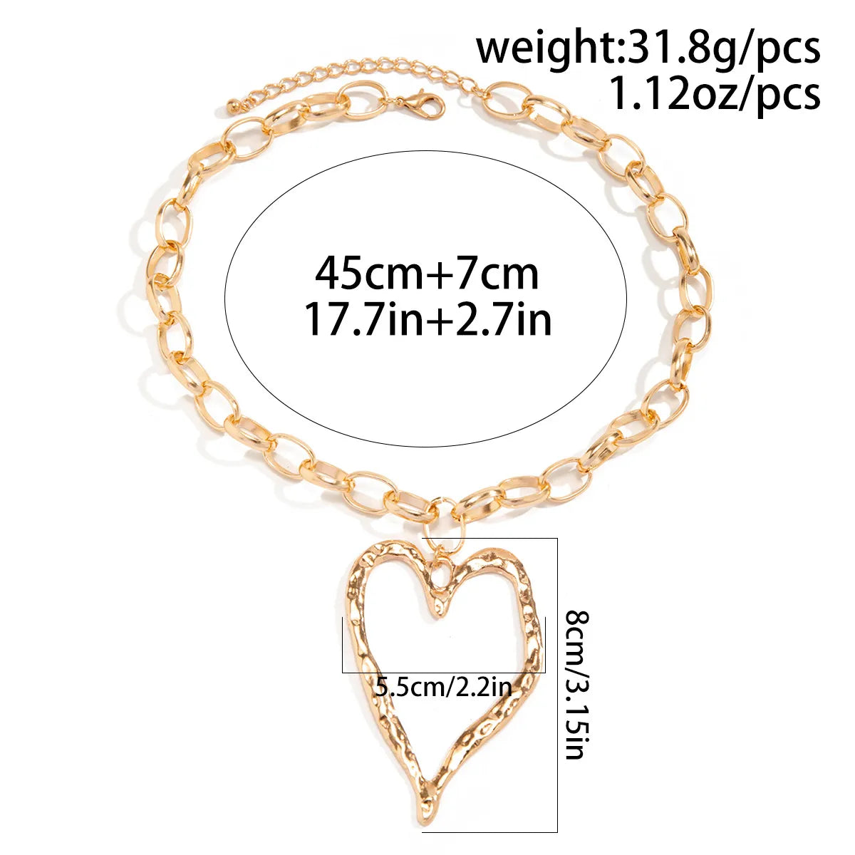 Simple Style Classic Style Heart Shape Zinc Alloy 14K Gold Plated Women'S Pendant Necklace