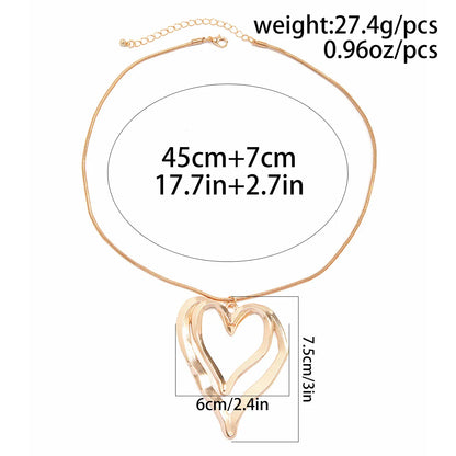 Simple Style Classic Style Heart Shape Zinc Alloy Women's Pendant Necklace