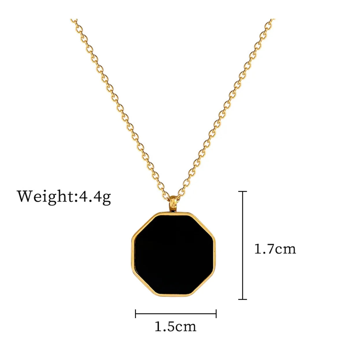 Simple Style Classic Style Hexagon Titanium Steel Inlay Shell Pendant Necklace