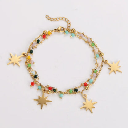 Simple Style Classic Style Hexagram Star 304 Stainless Steel 18K Gold Plated Bracelets In Bulk