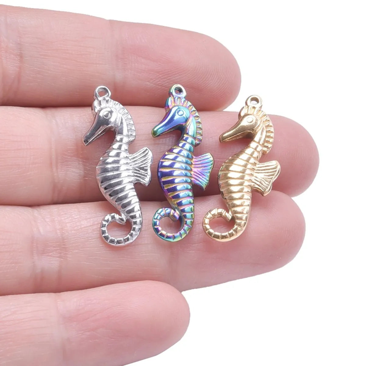 Simple Style Classic Style Hippocampus 304 Stainless Steel Plating Women'S Pendant Necklace