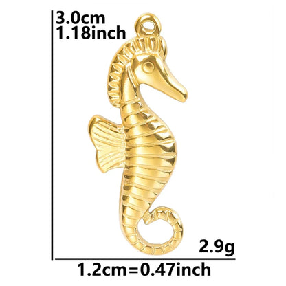 Simple Style Classic Style Hippocampus 304 Stainless Steel Plating Women'S Pendant Necklace