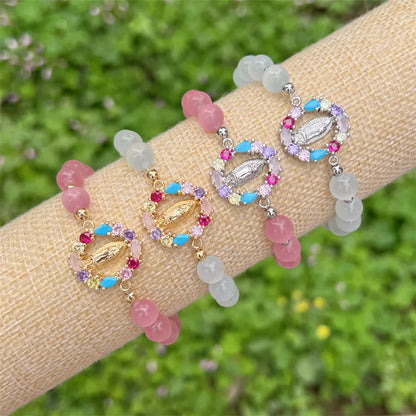 Simple Style Classic Style Human Zircon Opal Copper Wholesale Bracelets