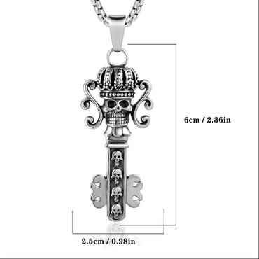 Simple Style Classic Style Key Skull 304 Stainless Steel Polishing Men'S Pendant Necklace