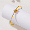 Simple Style Classic Style Knot Titanium Steel 18K Gold Plated Bangle In Bulk