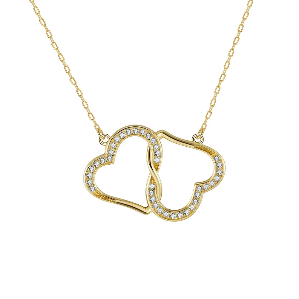 Simple Style Classic Style Korean Style Heart Shape Sterling Silver Polishing Plating Inlay Zircon 14k Gold Plated White Gold Plated Silver Plated Pendant Necklace