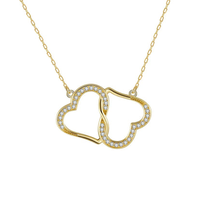 Simple Style Classic Style Korean Style Heart Shape Sterling Silver Polishing Plating Inlay Zircon 14k Gold Plated White Gold Plated Silver Plated Pendant Necklace