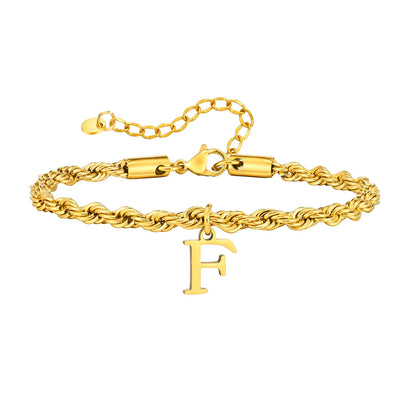 Simple Style Classic Style Letter 201 Stainless Steel 18K Gold Plated Bracelets In Bulk