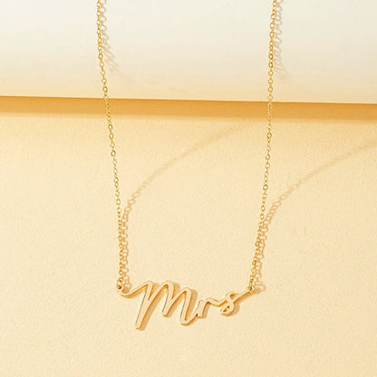 Simple Style Classic Style Letter Alloy Plating Women's Pendant Necklace