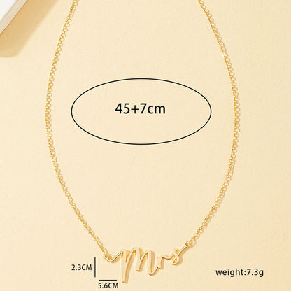 Simple Style Classic Style Letter Alloy Plating Women's Pendant Necklace