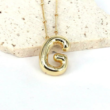 Simple Style Classic Style Letter Copper 18k Gold Plated Pendant Necklace In Bulk