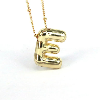 Simple Style Classic Style Letter Copper 18k Gold Plated Pendant Necklace In Bulk