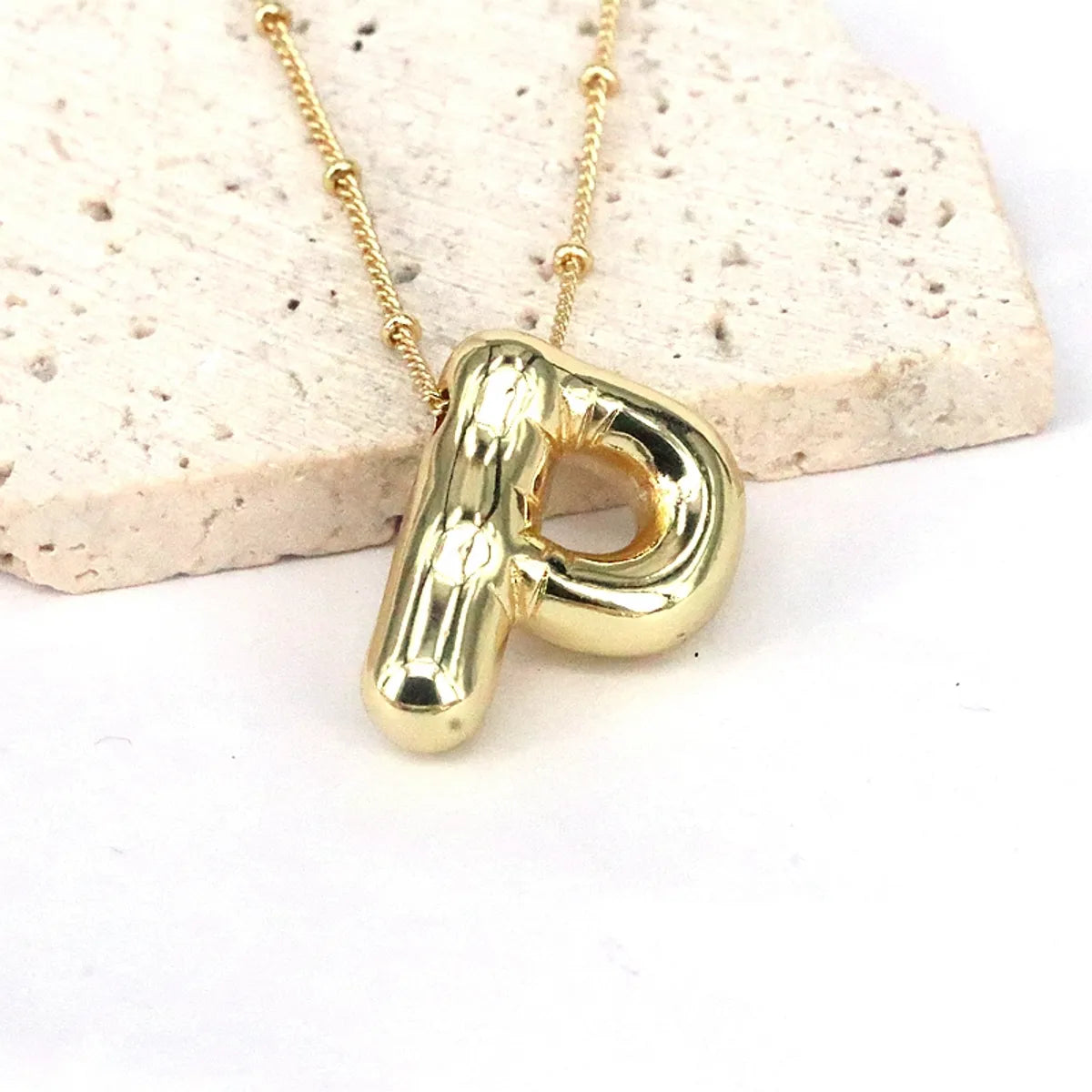 Simple Style Classic Style Letter Copper 18k Gold Plated Pendant Necklace In Bulk