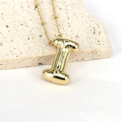 Simple Style Classic Style Letter Copper 18k Gold Plated Pendant Necklace In Bulk