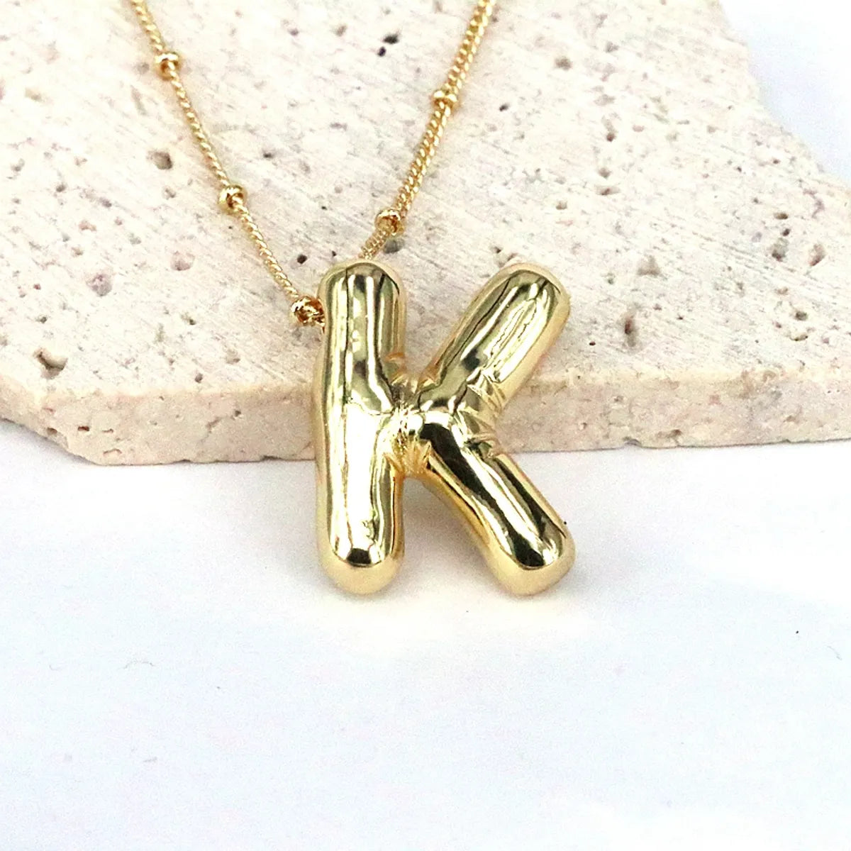 Simple Style Classic Style Letter Copper 18k Gold Plated Pendant Necklace In Bulk