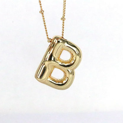 Simple Style Classic Style Letter Copper 18k Gold Plated Pendant Necklace In Bulk