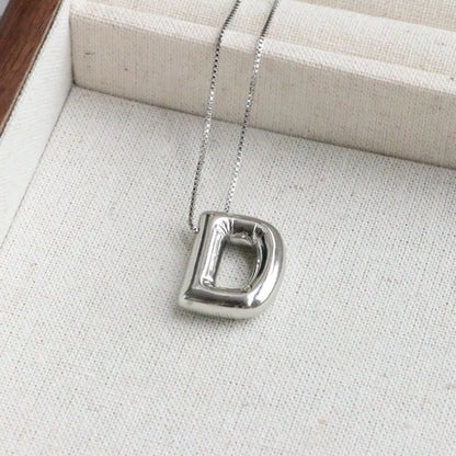 Simple Style Classic Style Letter Copper Silver Plated Pendant Necklace In Bulk