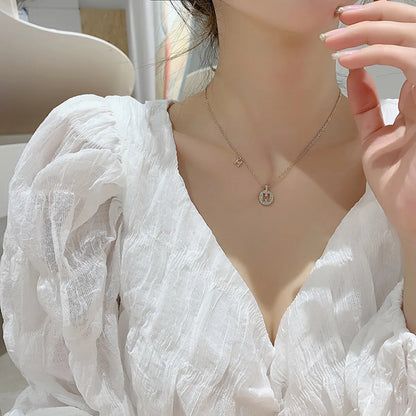 Simple Style Classic Style Letter Gold Plated Artificial Rhinestones Alloy Wholesale Pendant Necklace