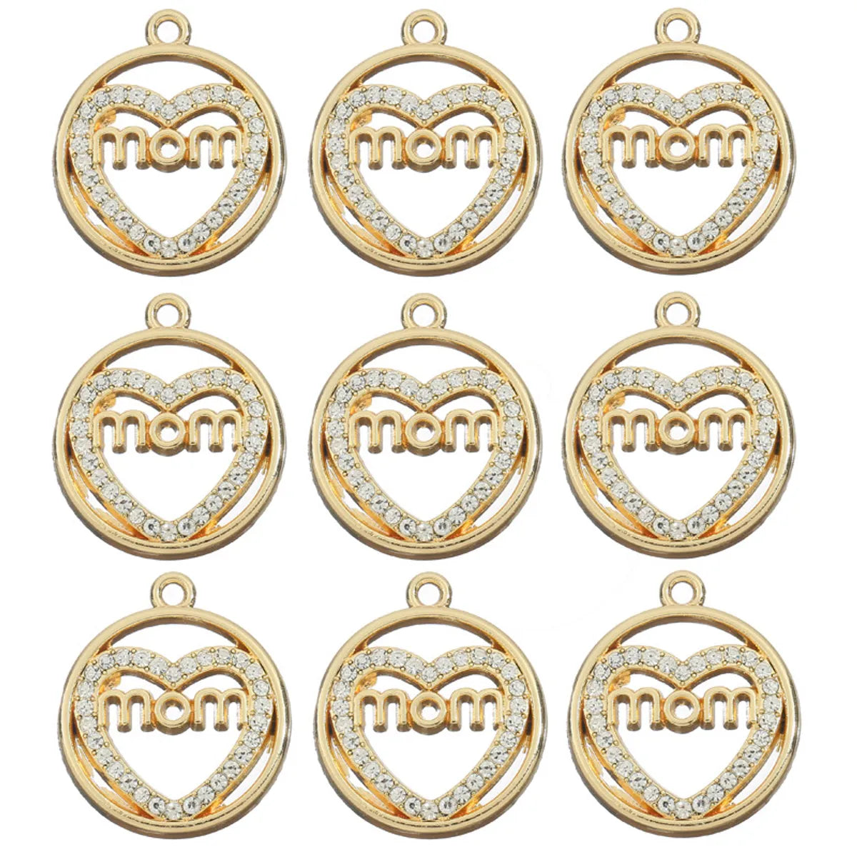 Simple Style Classic Style Letter Heart Shape Zircon Alloy Wholesale Pendant Necklace