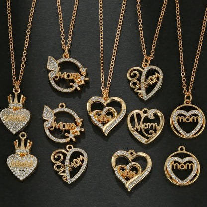 Simple Style Classic Style Letter Heart Shape Zircon Alloy Wholesale Pendant Necklace