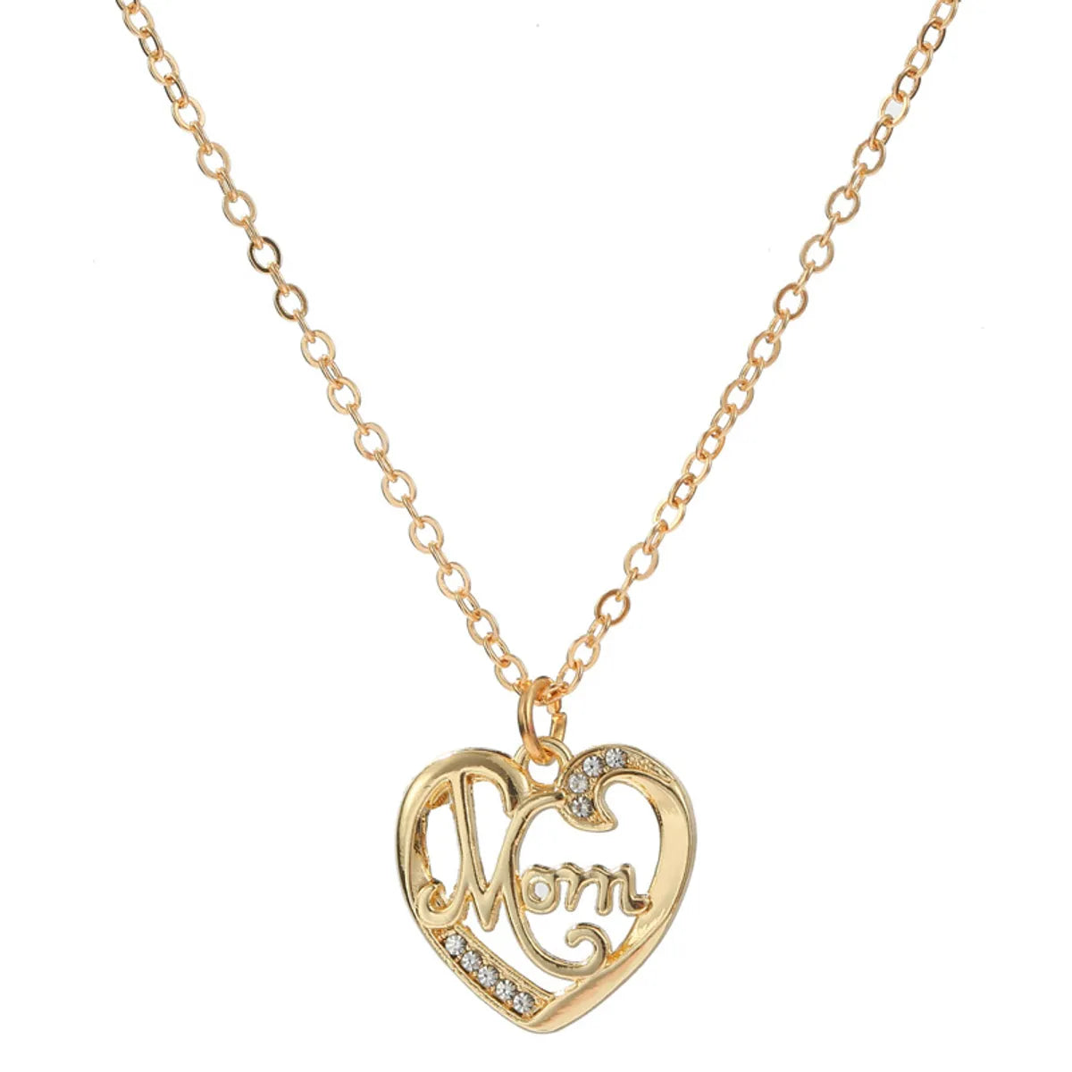 Simple Style Classic Style Letter Heart Shape Zircon Alloy Wholesale Pendant Necklace