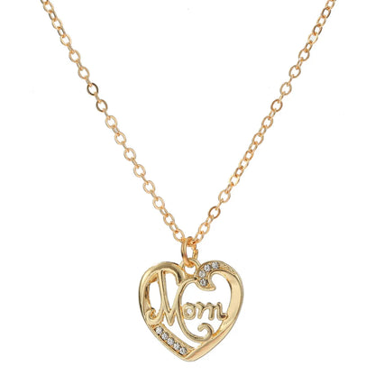 Simple Style Classic Style Letter Heart Shape Zircon Alloy Wholesale Pendant Necklace