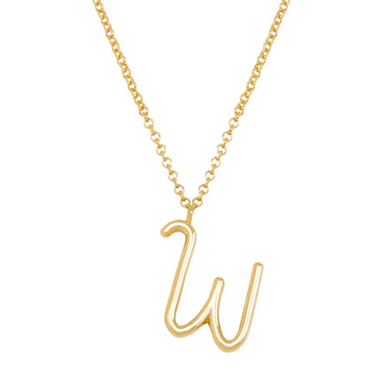 Simple Style Classic Style Letter Imitation Pearl Alloy Irregular Women'S Pendant Necklace