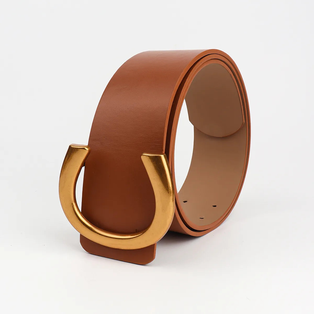 Simple Style Classic Style Letter Solid Color Pu Leather Buckle Women'S Leather Belts