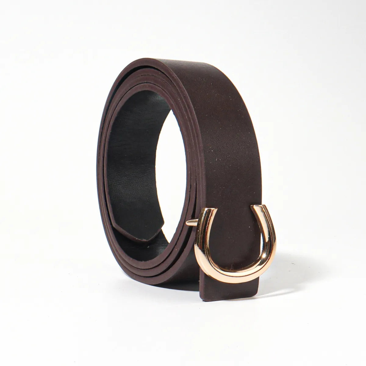 Simple Style Classic Style Letter Solid Color Pu Leather Buckle Women'S Leather Belts